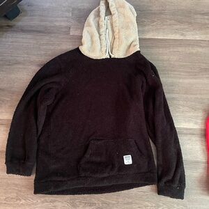 Men's Black and Cream Hoodie Sweater